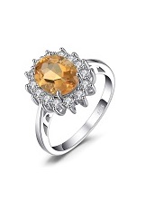 lovely silver citrine gemstone birthstone baby ring